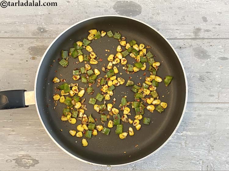 Step 29 – Saut&eacute; on a medium flame for 1 minute.