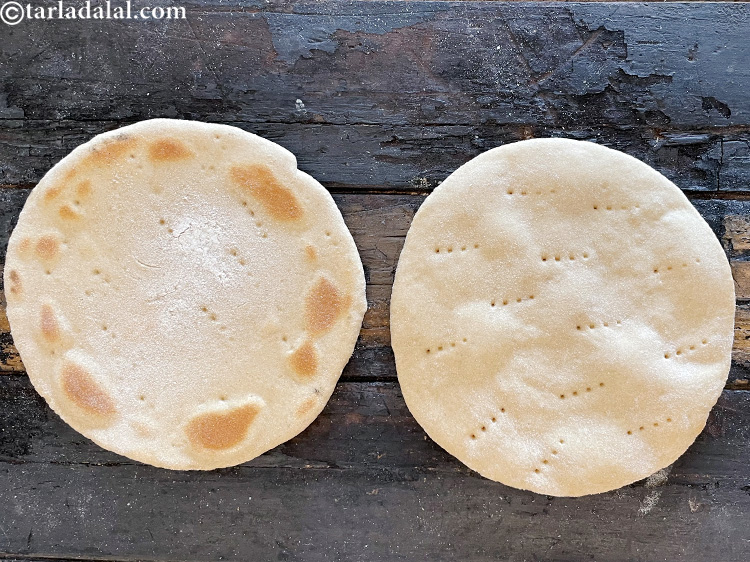 Step 29 – Flip one side of the pizza base to see if done. The brown colour shows …