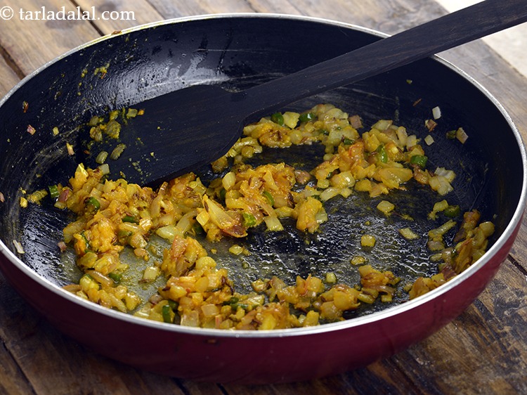 Step 34 – Saut&eacute; on a medium flame for 1 minute.