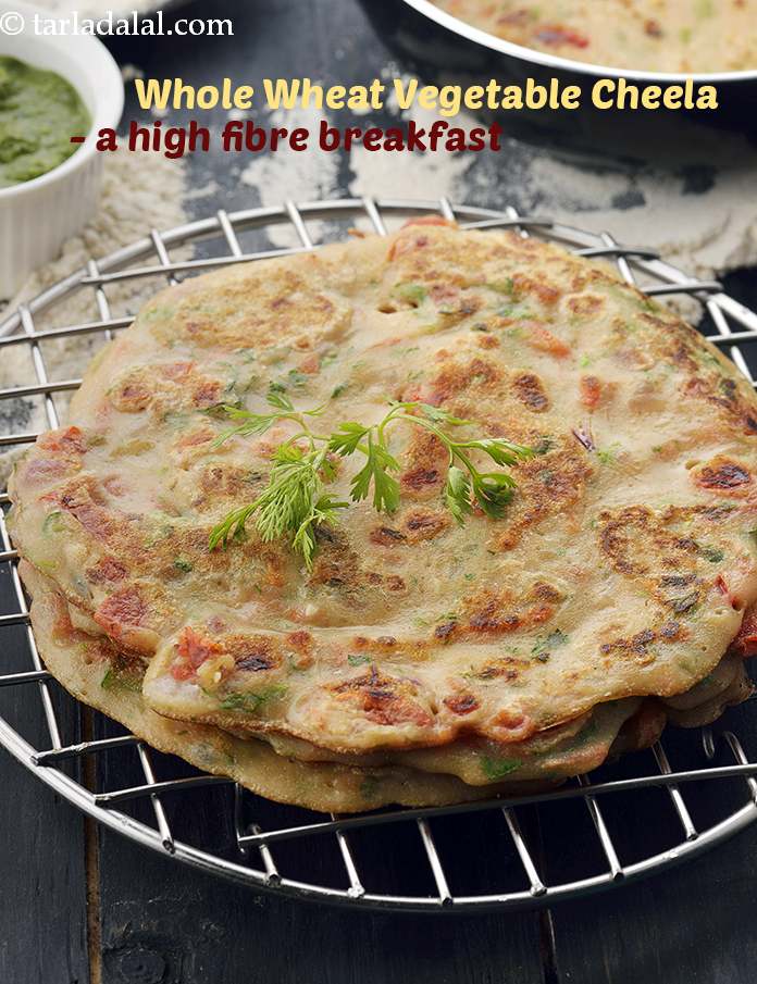 Step 19 – <strong>Whole Wheat Vegetable Cheela - a high fibre breakfast.</strong>