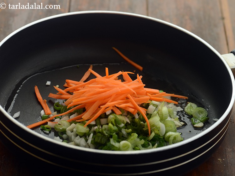 Step 12 – Add carrots. Make use of crunchy vegetables to give a nice bite to the nutritious …