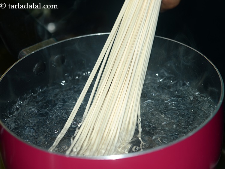 Step 4 – Once the water starts boiling, add the noodles.