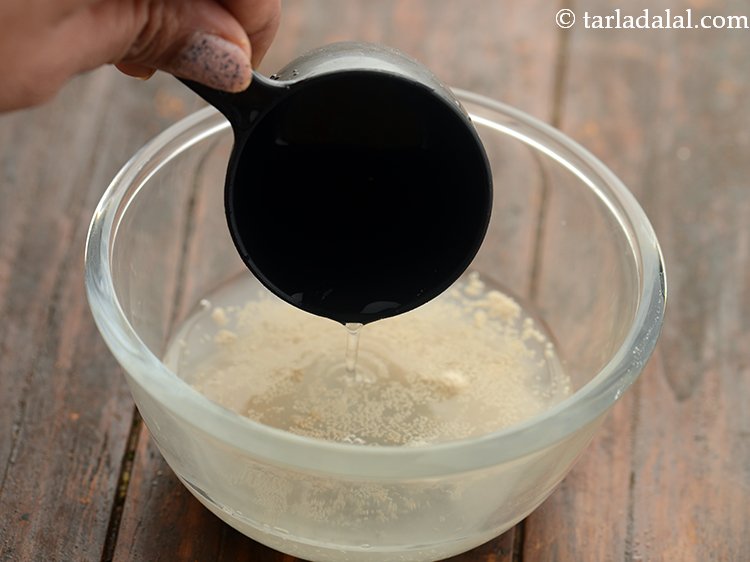 Step 4 – Add &frac14; cup of warm water in a bowl and mix well. This warm water …
