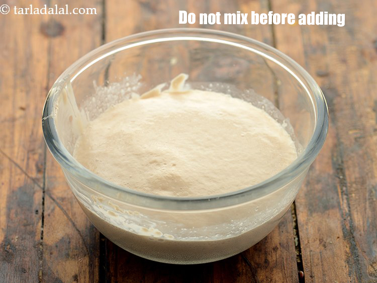 Step 5 – Do not mix the yeast sugar mixture before adding.