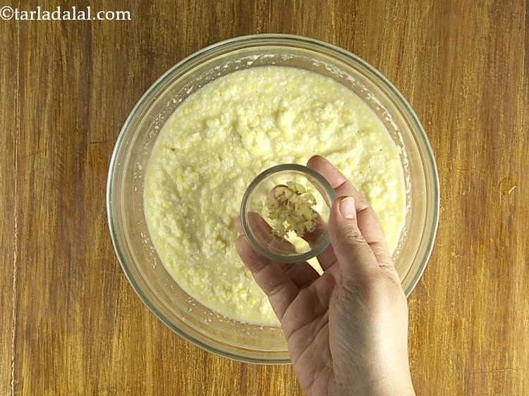 Step 14 – Add the chopped ginger. You can even toss in some finely chopped onions or capsicum …