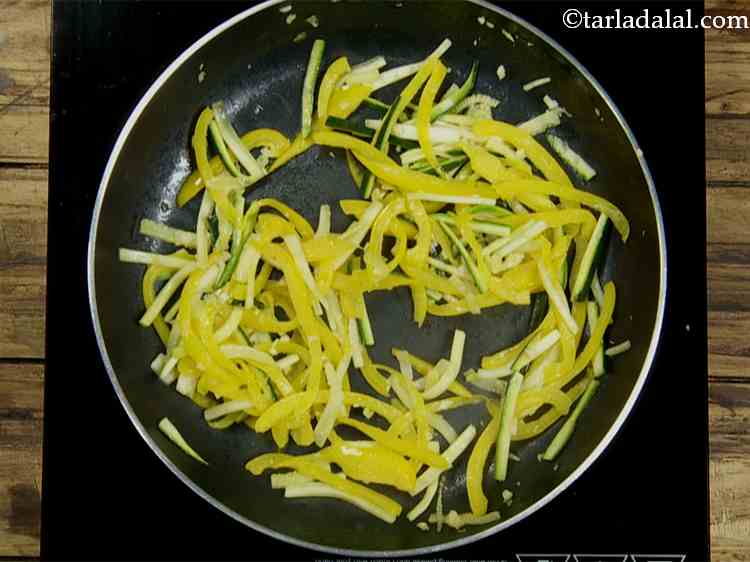 Step 4 – Saut? them on a medium flame for 2 minutes till slightly cooked but still crunchy.