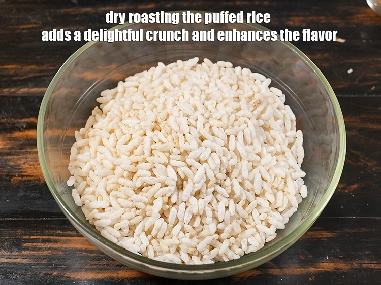 Step 21 – <p>Dry roasting the puffed rice adds a delightful crunch and enhances the flavor.</p>