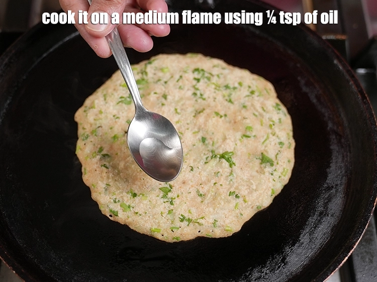 Step 12 – <p>Cook it on a medium flame using ¼ tsp of oil.</p>