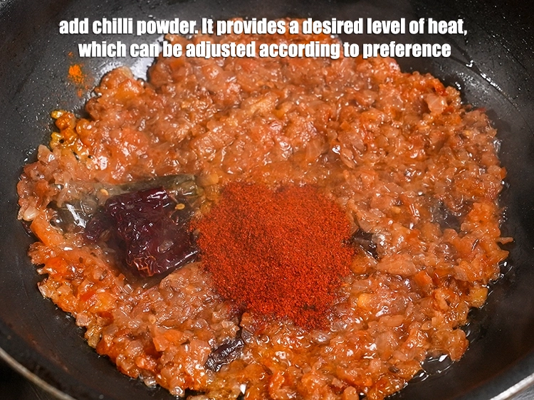 Step 21 – <p>Add ½ tbsp <a href="https://www.tarladalal.com/glossary-chilli-powder-red-chilli-powder-339i">chilli powder</a>. It provides a desired level of heat, which can …