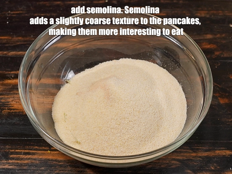 Step 3 – <p>Add 1/2 cup <a href="https://www.tarladalal.in/glossary-semolina-sooji-rava-rawa-603i"><u>semolina (rava / sooji)</u></a>. Semolina adds a slightly coarse texture to …
