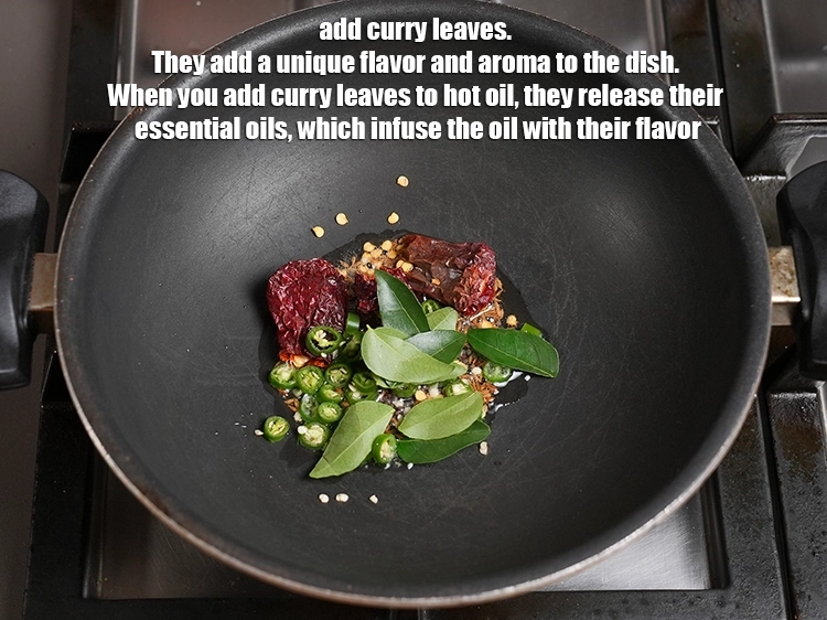 Step 8 – <p><span style="background-color:rgb(255,255,255);color:rgb(0,0,0);">Add 8 to 10 curry leaves. They add a unique flavor and aroma to …