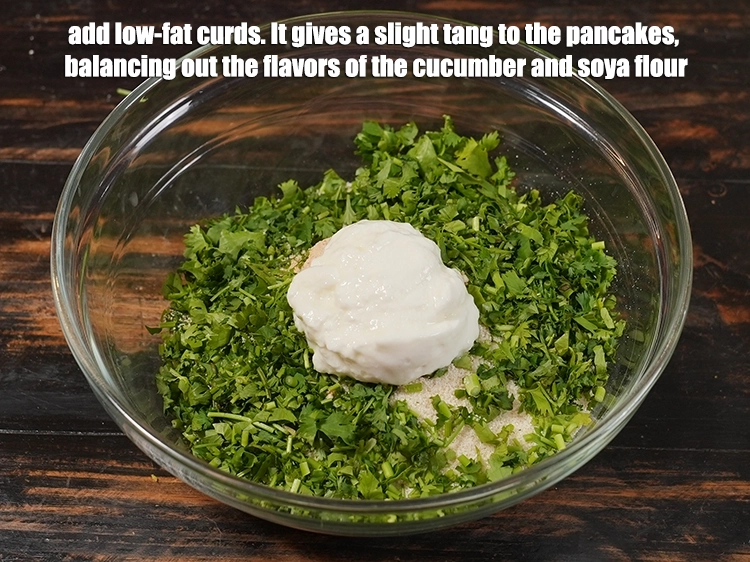 Step 6 – <p>Add 2 tbsp <a href="https://www.tarladalal.in/glossary-low-fat-curds-low-cal-dahi-low-calorie-curd-low-fat-yogurt-1107i"><u>low fat curds (dahi)</u></a>. It gives a slight tang to the …