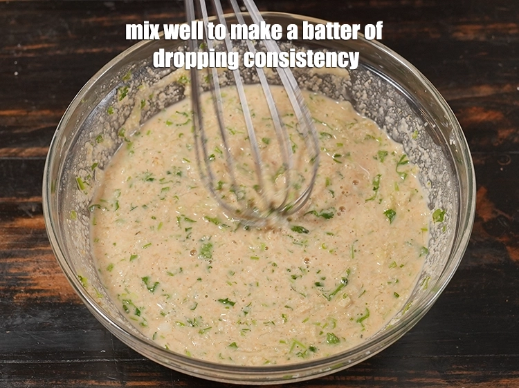Step 9 – <p>Mix well to make a batter of dropping consistency.</p>