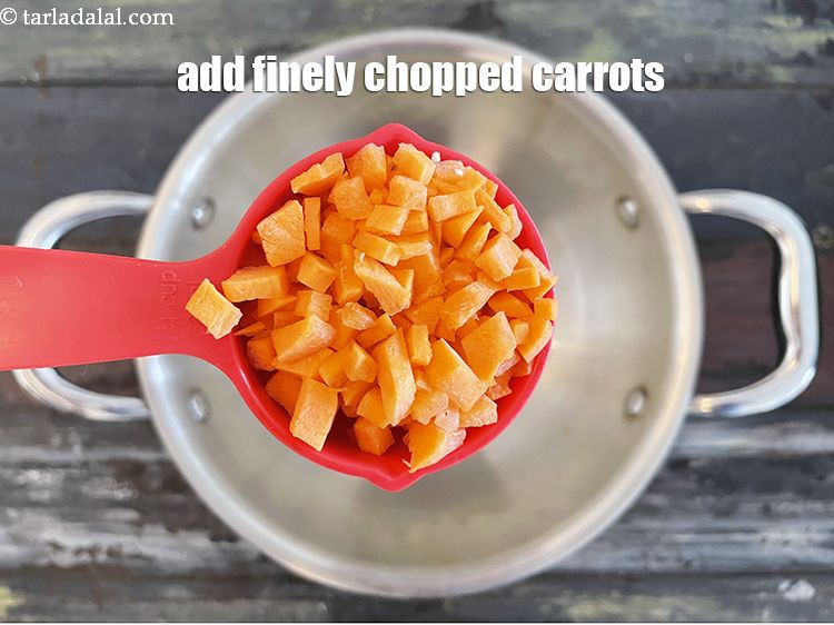 Step 10 – <p>Add 1/4 cup&nbsp;finely&nbsp;<a href="glossary-chopped-carrot-798i">chopped carrot</a>. The trick to preserving the freshness of carrot roots is …