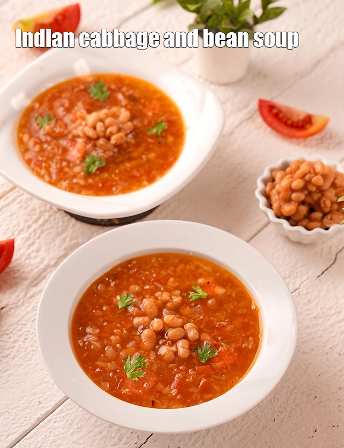 Step 21 – <p>Serve <strong>tomato cabbage and bean soup recipe | Indian cabbage and bean soup | best …
