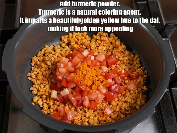 Step 5 – <p>Add ½ tsp <a href="https://www.tarladalal.com/glossary-turmeric-powder-haldi-645i">turmeric powder (haldi)</a>. Turmeric is a natural coloring agent. It imparts …