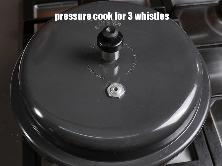 Step 6 – <p>Pressure cook for 3 whistles.</p>