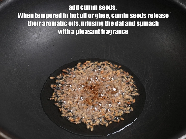 Step 11 – <p>Add ½ tsp <a href="https://www.tarladalal.com/glossary-cumin-seeds-jeera-zeera-381i">cumin seeds (jeera)</a>. When tempered in hot oil or ghee, cumin …