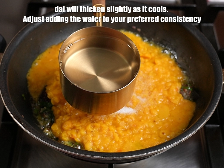 Step 27 – <p>Dal will thicken slightly as it cools. Adjust adding the water to your preferred consistency.</p>