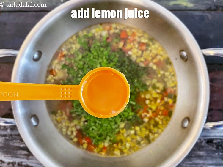 Step 33 – <p>Do not cook after adding the lemon juice. Only mix well.</p>