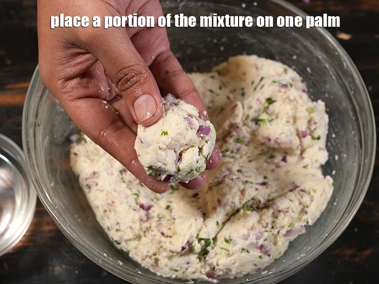 Step 19 – <p><span style="background-color:rgb(255,255,255);color:rgb(0,0,0);">Place a portion of the mixture on one palm.</span></p>