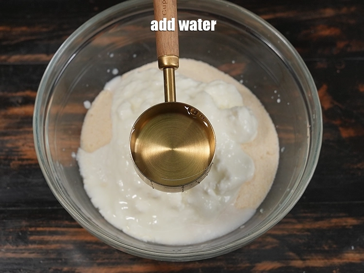 Step 5 – <p>Add 3 to 4 tbsp of water. The batter should have a medium consistency. If …