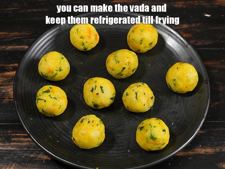 Step 51 – <p><span style="background-color:rgb(255,255,255);color:rgb(0,0,0);">You can make the vada and keep them refrigerated till frying.&nbsp;</span></p>