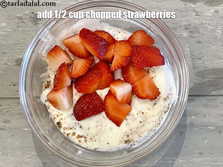 Step 14 – <p>Add 1/2 cup chopped strawberries. The addition of strawberries is key as it adds a …