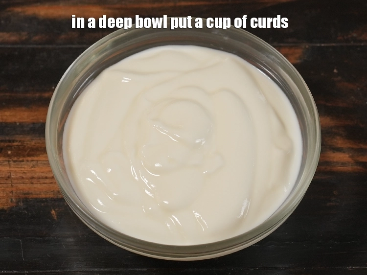 Step 9 – <p>To make <strong>flax seed with curd</strong>, in a deep bowl put a cup of curds.&nbsp;<a …