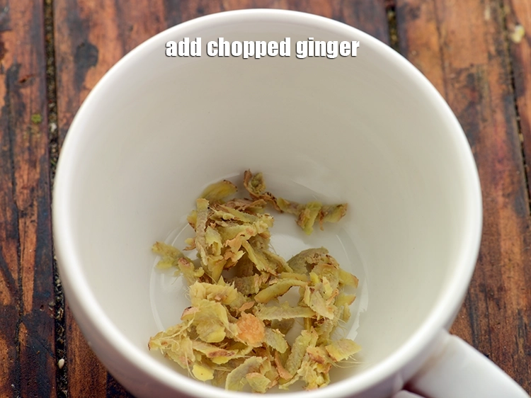 Step 4 – <p>In a cup, add chopped ginger. More info on why ginger for<strong> ginger water</strong>. Ginger …
