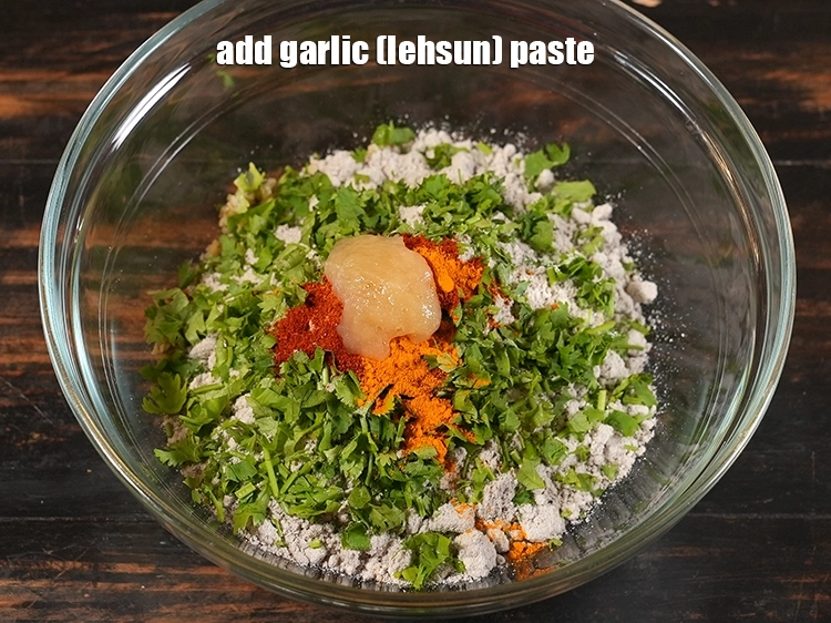 Step 10 – <p>Add garlic paste for added flavour. Garlic and bajra pair very well.&nbsp;<a href="https://www.tarladalal.com/recipes-using-garlic-348">Garlic</a>&nbsp;has been proven …