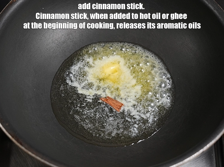 Step 13 – <p>Add 1 <a href="https://www.tarladalal.com/glossary-cinnamon-dalchini-346i">cinnamon (dalchini)</a> stick. Cinnamon stick, when added to hot oil or ghee …