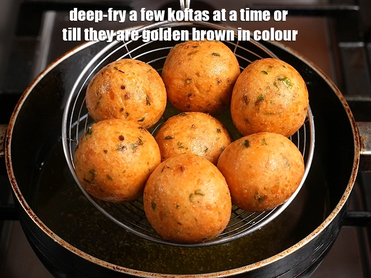 Step 14 – <p>Deep-fry a few koftas at a time or till they are golden brown in colour.</p>