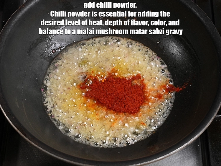 Step 21 – <p>Add ½ tbsp <a href="https://www.tarladalal.com/glossary-chilli-powder-red-chilli-powder-339i">chilli powder</a>. Chilli powder is essential for adding the desired level …