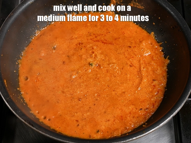 Step 26 – <p>Mix well and cook on a medium flame for 3 to 4 minutes, while stirring …