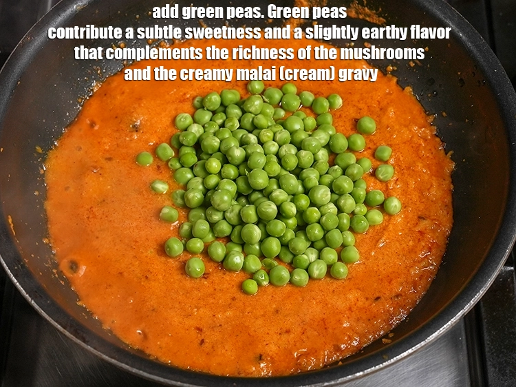 Step 27 – <p>Add ¾ cup <a href="https://www.tarladalal.com/glossary-green-peas-matar-hare-matar-vatana-180i">green peas</a>. Green peas contribute a subtle sweetness and a slightly …