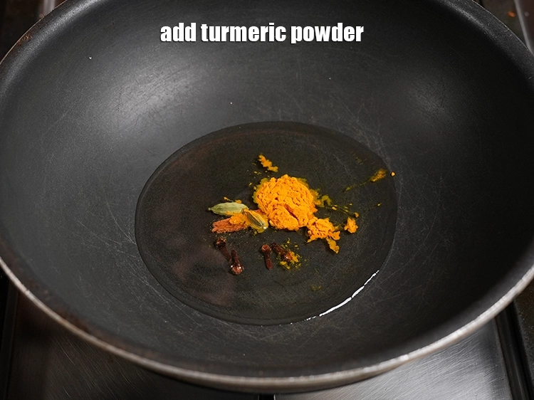 Step 28 – <p>Add ½ tsp turmeric powder.&nbsp;<br>&nbsp;</p>