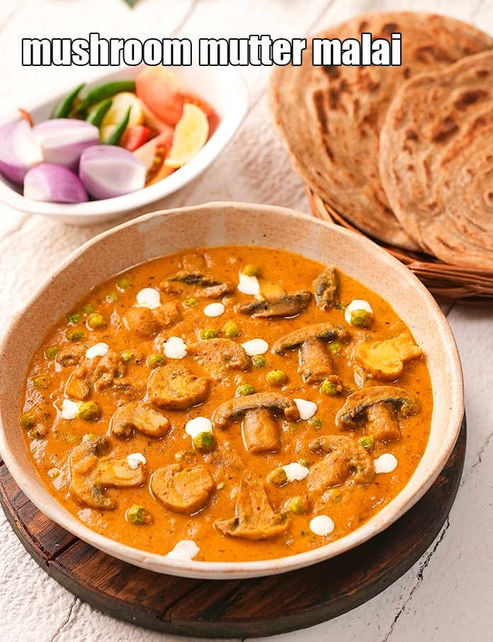 Step 36 – <p>Serve<strong> malai mushroom matar sabzi recipe | mushroom mutter malai | malai matar mushroom |</strong> …