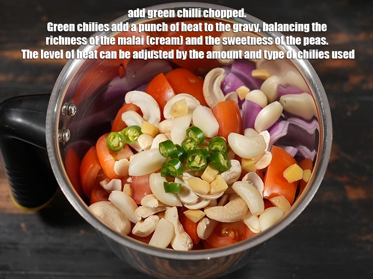 Step 8 – <p>Add 1 <a href="https://www.tarladalal.com/glossary-green-chillies-hari-mirch-331i">green chilli</a>&nbsp;chopped. Green chilies add a punch of heat to the gravy, …
