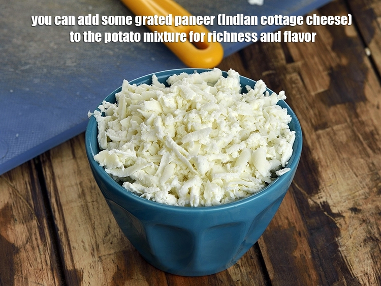 Step 45 – <p>You can add some grated paneer (Indian cottage cheese) to the potato mixture for richness …