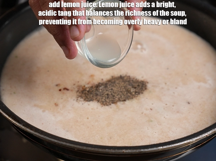 Step 24 – <p>Add 1 tsp <a href="https://www.tarladalal.in/glossary-lemon-nimbu-428i#ing_2754"><u>lemon juice</u></a>. Lemon juice adds a bright, acidic tang that balances …