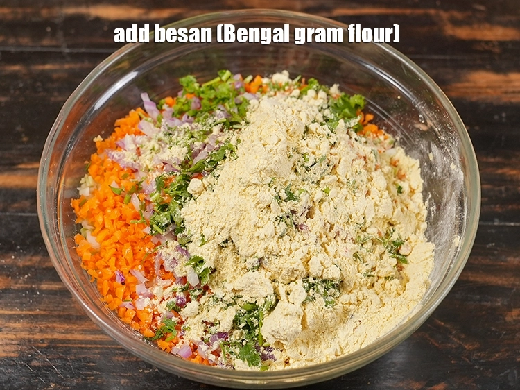 Step 28 – <p>Add besan. Besan helps in binding together all the ingredients. You can even make use …