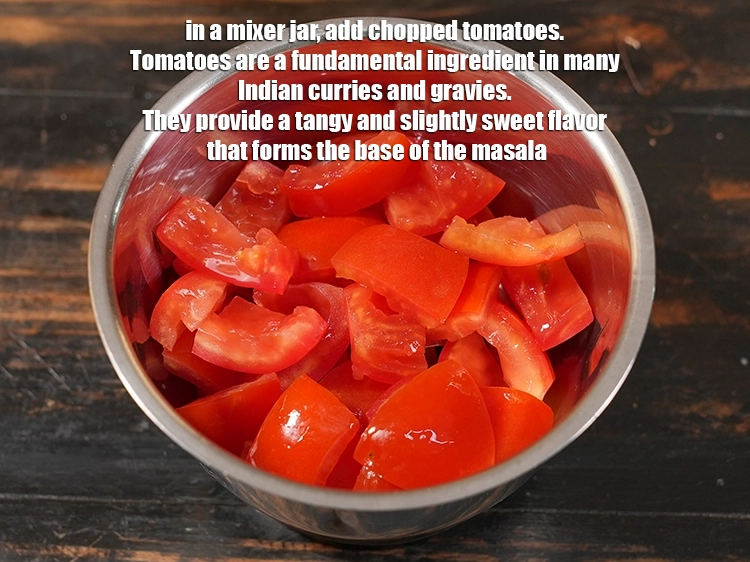 Step 1 – <p>In a mixer jar, add ¾ cup roughly <a href="https://www.tarladalal.in/glossary-tomatoes-tamatar-639i#ing_2361"><u>chopped tomato </u></a><span style="background-color:rgb(255,255,255);color:rgb(0,0,0);">,deseeded</span>. Tomatoes are …