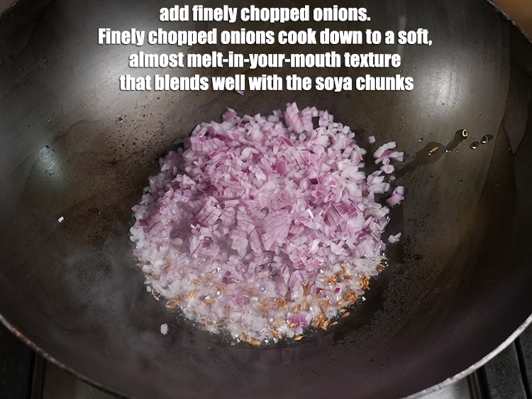 Step 20 – <p>Add 1 cup <a href="https://www.tarladalal.in/glossary-onions-pyaz-pyaaz-kanda-548i#ing_3499"><u>finely chopped onions</u></a>. Finely chopped onions cook down to a soft, …