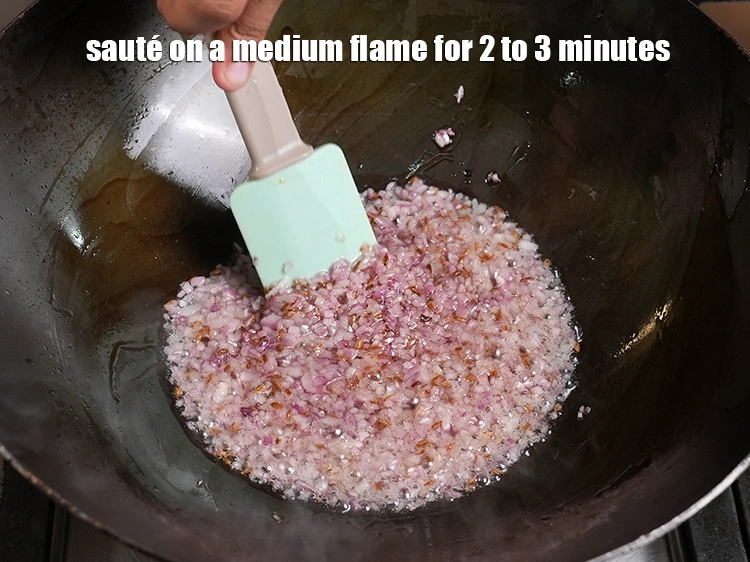 Step 21 – <p>Sauté on a medium flame for 2 to 3 minutes, while stirring occasionally.&nbsp;</p>