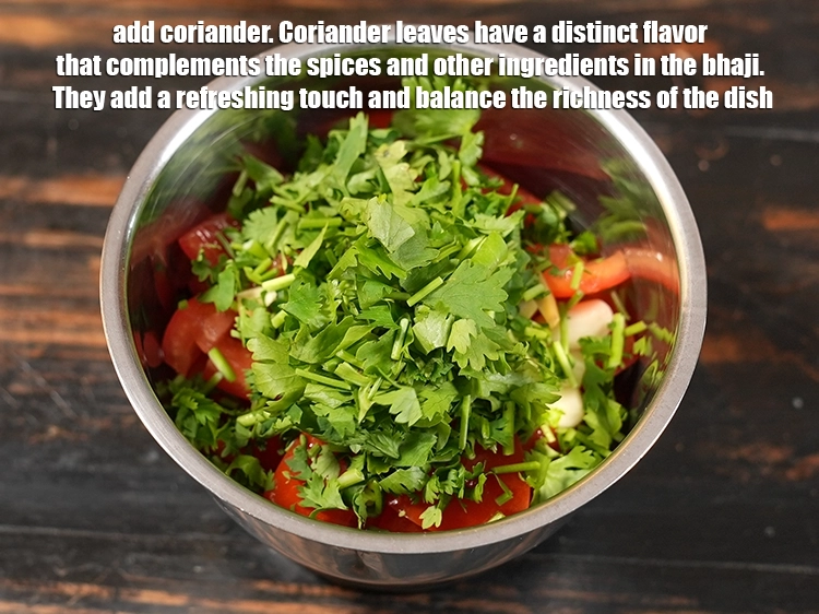Step 5 – <p>Add ¼ cup <a href="https://www.tarladalal.in/glossary-coriander-dhania-kothmir-369i#ing_2365"><u>chopped coriander (dhania)</u></a>. Coriander leaves have a distinct flavor that complements …