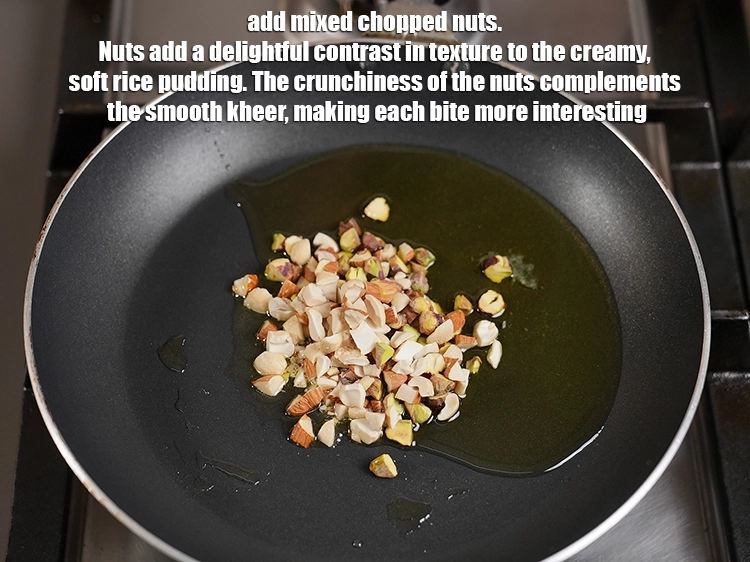 Step 9 – <p>Add ¼ cup <a href="https://www.tarladalal.in/glossary-mixed-nuts-927i#ing_3253"><u>chopped mixed nuts</u></a>. Nuts add a delightful contrast in texture to …