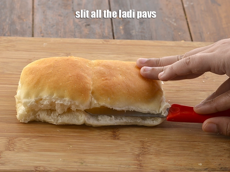 Step 13 – <p>Slit all the ladi pavs. To make pav at home you can check our recipe …