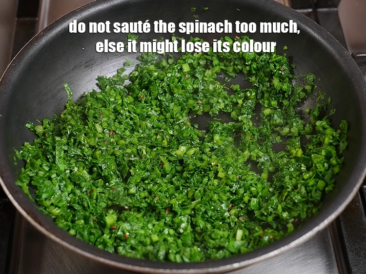 Step 51 – <p><span style="background-color:rgb(255,255,255);color:rgb(0,0,0);">Do not sauté the spinach too much, else it might lose its colour.</span></p>