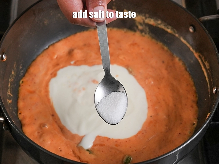 Step 29 – <p><span style="background-color:rgb(255,255,255);color:rgb(0,0,0);">Add the </span><a href="https://www.tarladalal.in/glossary-salt-namak-table-salt-418i"><u>salt </u></a><span style="background-color:rgb(255,255,255);color:rgb(0,0,0);">to taste.</span></p>